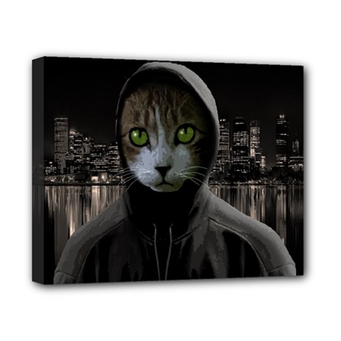 Gangsta Cat Canvas 10  X 8  by Valentinaart