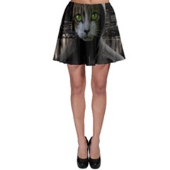 Gangsta Cat Skater Skirt by Valentinaart