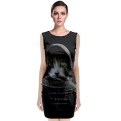 Gangsta Cat Classic Sleeveless Midi Dress by Valentinaart