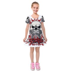 Acab Tribal Kids  Short Sleeve Velvet Dress by Valentinaart