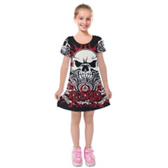 Acab Tribal Kids  Short Sleeve Velvet Dress by Valentinaart