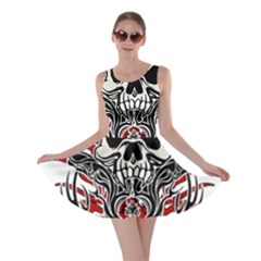 Skull Tribal Skater Dress by Valentinaart