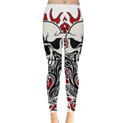 Skull Tribal Leggings  by Valentinaart