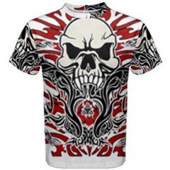 Skull Tribal Men s Cotton Tee by Valentinaart