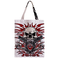 Skull Tribal Zipper Classic Tote Bag by Valentinaart