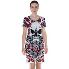 Skull Tribal Short Sleeve Nightdress by Valentinaart