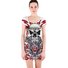 Skull Tribal Short Sleeve Bodycon Dress by Valentinaart