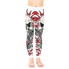 Skull Tribal Kids  Legging by Valentinaart