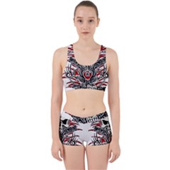 Skull Tribal Work It Out Sports Bra Set by Valentinaart