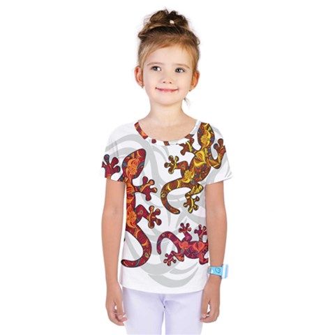 Ornate Lizards Kids  One Piece Tee by Valentinaart