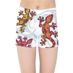 Ornate Lizards Kids Sports Shorts