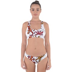 Ornate Lizards Cross Back Hipster Bikini Set