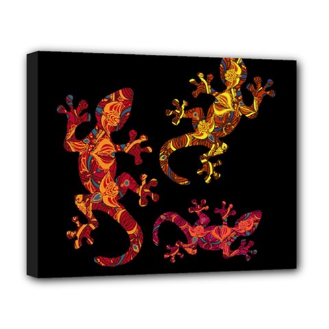 Ornate Lizards Deluxe Canvas 20  X 16   by Valentinaart