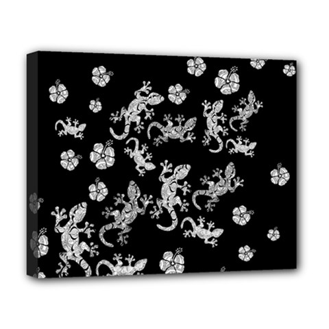 Ornate Lizards Deluxe Canvas 20  X 16   by Valentinaart