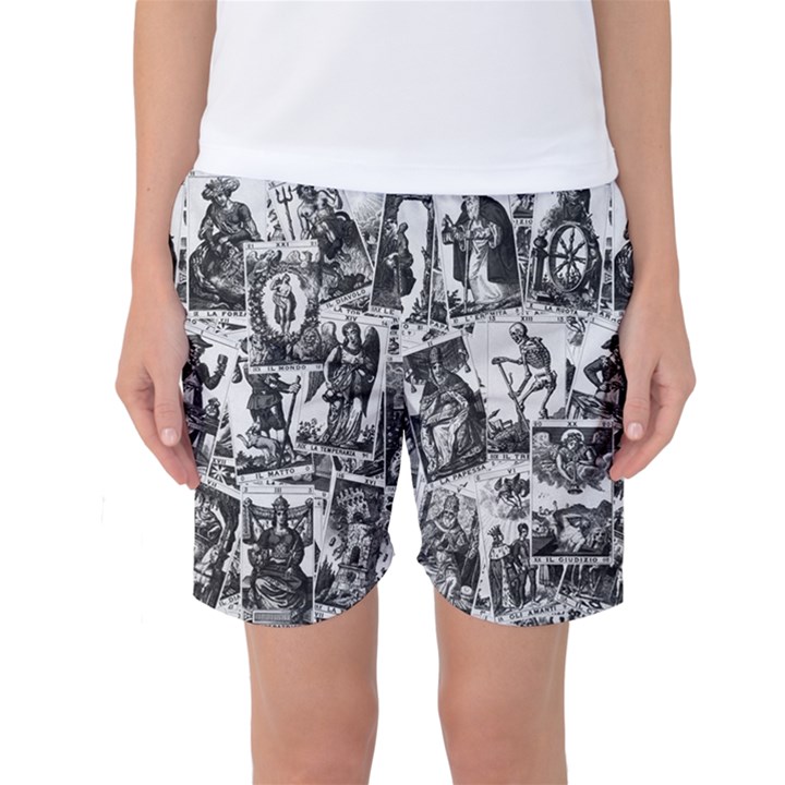 Tarot cards pattern Women s Basketball Shorts