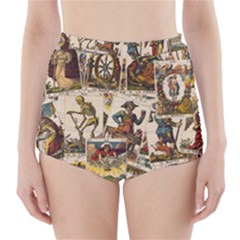 Tarot Cards Pattern High-waisted Bikini Bottoms by Valentinaart