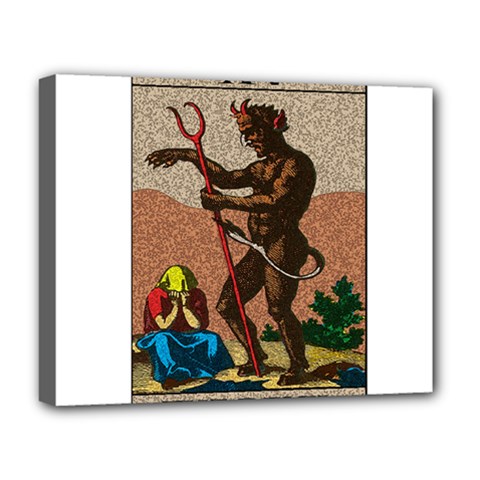 The Devil - Tarot Deluxe Canvas 20  X 16   by Valentinaart