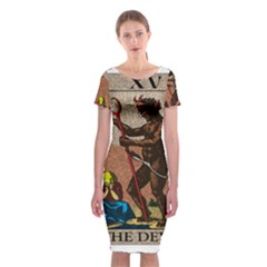 The Devil - Tarot Classic Short Sleeve Midi Dress by Valentinaart