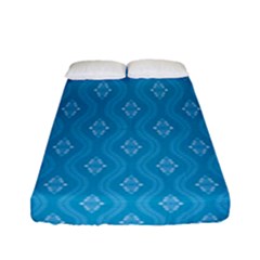 Blue Ornamental Pattern Fitted Sheet (full/ Double Size) by TastefulDesigns