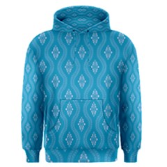 Blue Ornamental Pattern Men s Pullover Hoodie