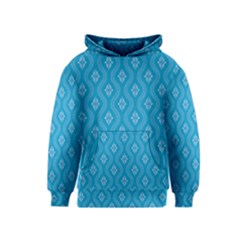 Blue Ornamental Pattern Kids  Pullover Hoodie