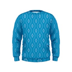 Blue Ornamental Pattern Kids  Sweatshirt