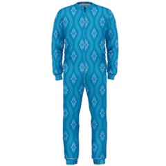 Blue Ornamental Pattern Onepiece Jumpsuit (men) 