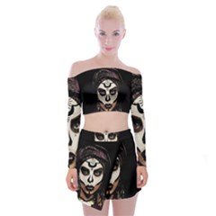 Voodoo  Witch  Off Shoulder Top With Skirt Set by Valentinaart