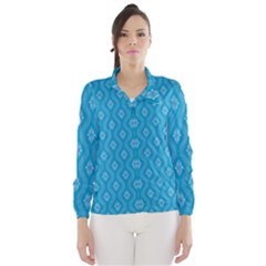 Blue Ornamental Pattern Wind Breaker (women)