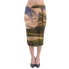 Landscape Midi Pencil Skirt by Valentinaart