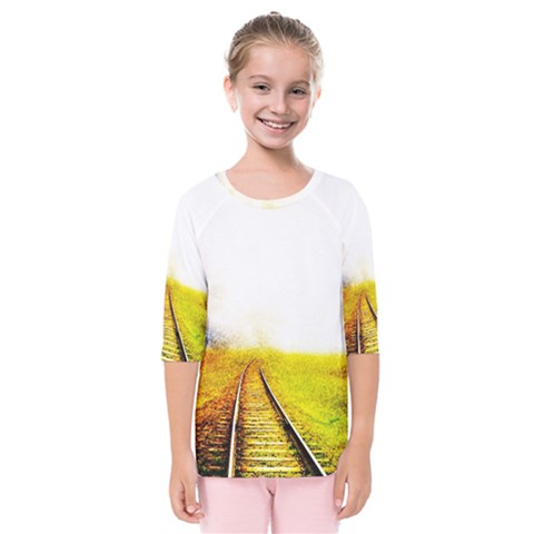 Landscape Kids  Quarter Sleeve Raglan Tee by Valentinaart