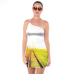 Landscape One Soulder Bodycon Dress by Valentinaart