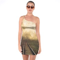 Landscape One Soulder Bodycon Dress by Valentinaart