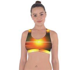 Landscape Cross String Back Sports Bra