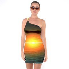 Landscape One Soulder Bodycon Dress