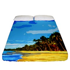 Landscape Fitted Sheet (california King Size) by Valentinaart