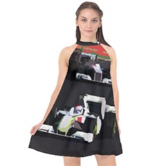 Formula 1 Halter Neckline Chiffon Dress 