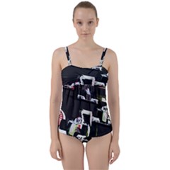 Formula 1 Twist Front Tankini Set