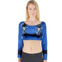 Motorsport  Long Sleeve Crop Top by Valentinaart