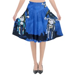 Motorsport  Flared Midi Skirt by Valentinaart