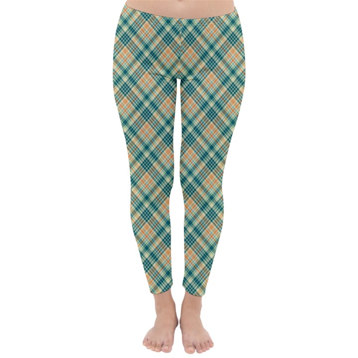 Teal Plaid 1 Classic Winter Leggings