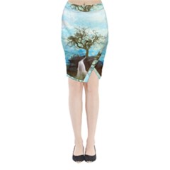 Single Tree Midi Wrap Pencil Skirt