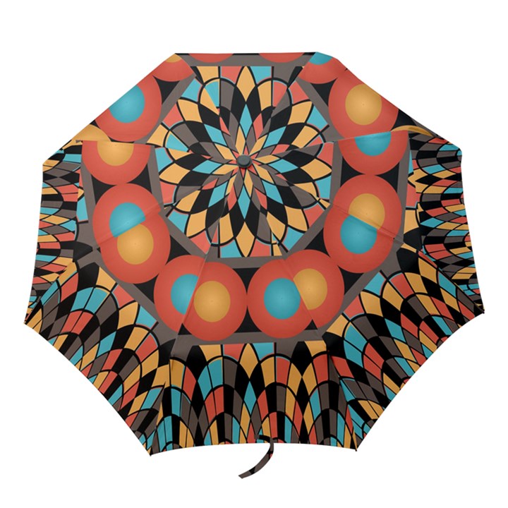 Colorful Geometric Composition Folding Umbrellas