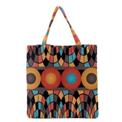 Colorful Geometric Composition Grocery Tote Bag by linceazul