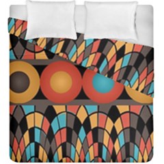 Colorful Geometric Composition Duvet Cover Double Side (king Size) by linceazul