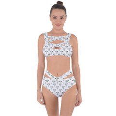 White Geometric Cow Bandaged Up Bikini Set 