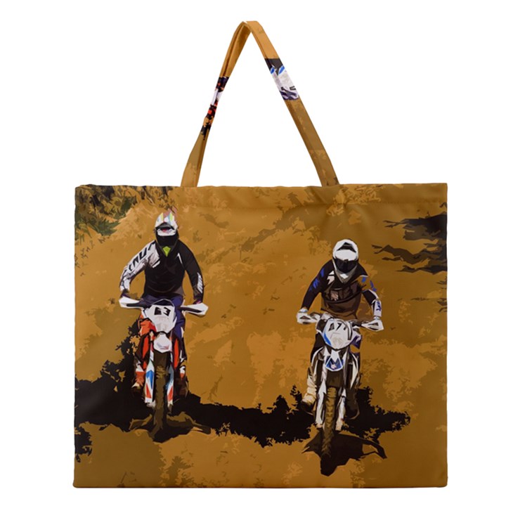 Motorsport  Zipper Large Tote Bag