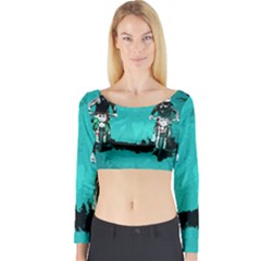 Motorsport  Long Sleeve Crop Top by Valentinaart