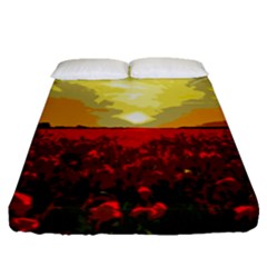 Poppy Field Fitted Sheet (queen Size)