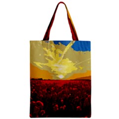 Poppy Field Zipper Classic Tote Bag by Valentinaart